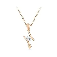 anazoz collier or rose 18 carats avec diamant ligne classique fantastique bijoux personnalisé femme