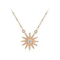 anazoz collier or rose 18 carats avec diamant astérisme fantastique bijoux personnalisé femme