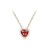 anazoz collier or rose 18 carats avec rubis cœur fantastique bijoux personnalisé femme