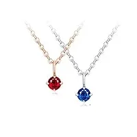 anazoz collier or rose 18 carats avec rubis rond 4 griffes fantastique bijoux personnalisé femme 4 griffes-rubis