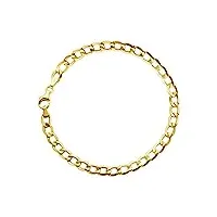 bracelet gourmette en or jaune 585 14 carats - largeur 5,50 mm - unisexe, 23 centimeters, doré