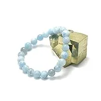 miracles minéraux bracelet perle ronde 8 mm, pierre naturelle, création artisanale française, plus de 80 choix (aigue marine 8 mm)