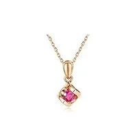 anazoz collier pendentif rubis naturel 0.139ct cœur en or rose 18 carats fantaisie personnalisé