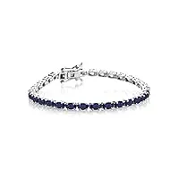 mooneye 3.00 ctw multi choice your gemstone platine plaqué argent sterling 925 femmes cadeau tennis bracelet brillant (bleu saphir)
