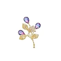 hong yi fei-shop broches broche haut de gamme dames exquise belle broche vêtements Écharpe chapeau châle chapeau décoration accessoires (bleu or/gold purple) broches et pin's (color : a)