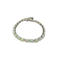 bracelet en opale naturelle éthiopienne en argent sterling avec opale ovale 5 x 7 mm 15 carats pour femme 19 cm