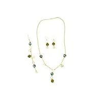 jebel gioielli collection perles calatine et stelline parure en céramique de caltagirone et argent 925 couleur bleu bijoux siciliens...