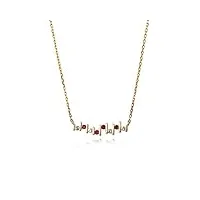 anazoz collier femme saphir blanc et rubis or 18 carats pendentif pierres asymétriques fantaisie