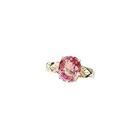 knsam bague or 18 carats femme tourmaline rose diamant anneau ajouré anneau de fiançailles taille 60