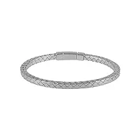 gioiello italiano - bracelet tressé en 925‰ argent sterling, diamètre 6cm, pour femmes
