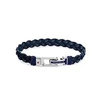 tommy hilfiger jewelry bracelet pour homme en cuir bleu - 2790308