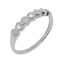 bague artisanale (de haute qualité) pour femme en argent fin 925/1000 sertie de diamant et perle - taille 52 (16.6) - tailles 47 à 68 disponibles