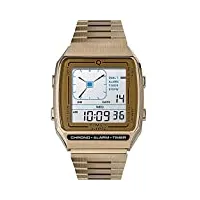 timex 32.5 mm q lca timex reissue digital lca stainless steel gold/digital/gold one size