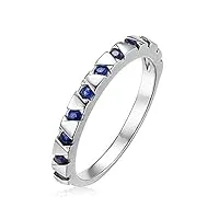 amdxd bagues mariage femme, bague en or 18 carats 0.31ct rond saphir triangle conception, or blanc, taille 49 (circonférence: 49mm)