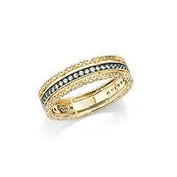 amdxd bague anniversaire fille, bague or 18 carats 750 1000 0.18ct rond emeraude, or jaune, taille 51 (circonférence: 51mm)