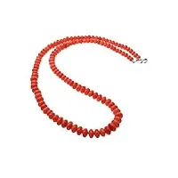 treasurebay beau collier de perles de corail orange naturel pour femme, corail