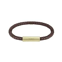 boss jewelry bracelet pour homme collection braided leather marron - 1580151