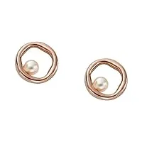skagen boucles d'oreilles pour femmes agnethe, largeur : 11.35 mm boucles d'oreilles en acier inoxydable or rose, skj1438791