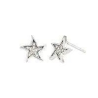 boucles d'oreilles diamants étoile or blanc 18 k [80-2280025-p]