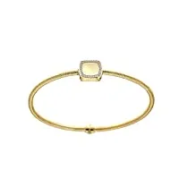 bracelet jonc en or blanc et jaune 18 carats avec zircons blancs pour femme