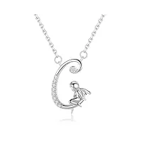 viki lynn collier initiale pour femme en argent sterling 925 alphabets lettre c et collier ange