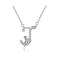 viki lynn collier initiale pour femme en argent sterling 925 alphabets lettre j et collier ange