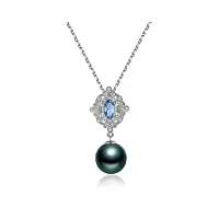 viki lynn aaa 9-10mm collier pendentif perle de tahiti cadeau d'anniversaire pour femme