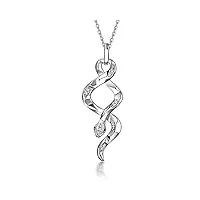 yfn collier serpent en argent sterling serpent pendentif gothique bijoux pour femmes hommes (blanc)
