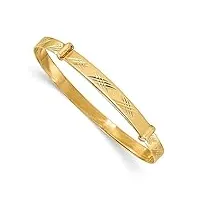 bracelet jonc extensible madi k en or 14 carats poli brillant pour bébé - bijoux cadeaux pour femme, métal