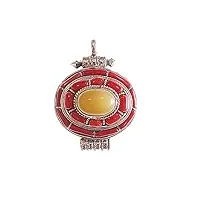gau box pendentif 925 sterling silver corail & ambre pierres précieuses médaillon pendentif pour femmes hommes pendentif boîte de prière À la main