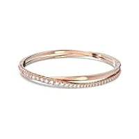 swarovski bracelet-jonc twist femme, métal poli, pierres blanches Éclatantes et placage de ton or rosé