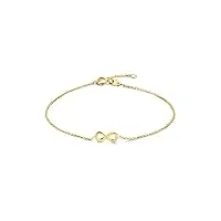 sparkle14 - bracelet infinity pour femme et filles - 14 carats - bracelet or 16,5-18,5 cm