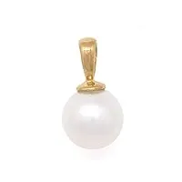 cléa: pendentif perle de culture d'eau douce ronde blanche. or 750 pepeau9136