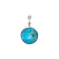 starborn pendentif opale bleu péruvien 18mm rond