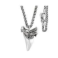 lafeil pendentif dent requin pour hommes argent sterling 925 collier gothique rétro bijoux cool,small pendant keel chain