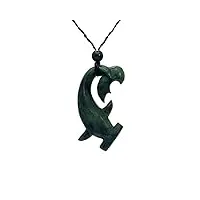81stgeneration collier pendentif requin jade néphrite sculpté pierre verte pour hommes et femmes