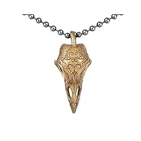 coppertist.wu pendentif crâne de corbeau, bijou gothique pour hommes femmes, porte-clés créatif en laiton (01 laiton pendant)