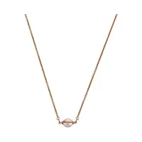 emporio armani collier pour femmes, longueur totale : 35cm+ 7cm chaîne réglable taille de la perle : 9-10mm collier en argent sterling et or rose, eg3532221