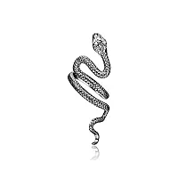 praymos bague serpent en argent sterling 925 - réglable - style bohème - bague serpent - empilable - punk - pour femme et homme - unisexe - bijou d'halloween, 8, argent
