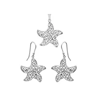 mooneye 3.10 ctw diamant naturel polki étoile de mer pendentif ensemble 925 en argent sterling platine plaqué pendentif boucles d'oreilles tranche diamant bijoux animaux