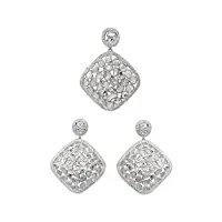 mooneye 10.70 ctw diamant naturel polki pendentif carré ensemble 925 en argent sterling platine pendentif boucles d'oreilles tranche diamant bijoux géométriques