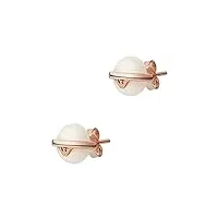 emporio armani boucles d'oreilles pour femmes, taille de la perle : 9-10mm boucles d'oreilles en or rose et argent, eg3535221