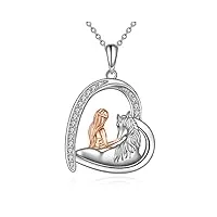 yafeini cheval collier filles pendentif 925 collier en argent sterling bijoux cadeau pour femme ami (collier fille cheval a)