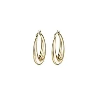 breil - women's earrings hyper collection tj3045 - bijoux pour femme - boucles d'oreilles légères en acier ip doré, avec finition miroir et fermoir baïonnette - or