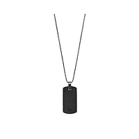 emporio armani collier pour hommes sentimental, l 525mm x l 29.6mm x h 4mm collier en acier inoxydable gris, egs2847060