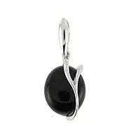 artipol pendentif onyx noir véritable fabr. européenne style français - bijoux en argent rhodié - réf. p-30-04 - diverses pierres
