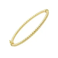 bracelet or jaune - jonc torsadé - femme