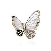 broches et pin's broche feuille de lys calla broche en perles et zircon micro-incrusté boucle de noeud papillon-t