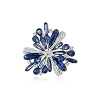 broches et pin's broche À fleurs rétro en strass bleu pour femmes accessoires de vêtements pour corsage de fleurs en diamant fantaisie-q