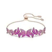 swarovski bracelet lilia, papillon, rose, placage de ton or rosé